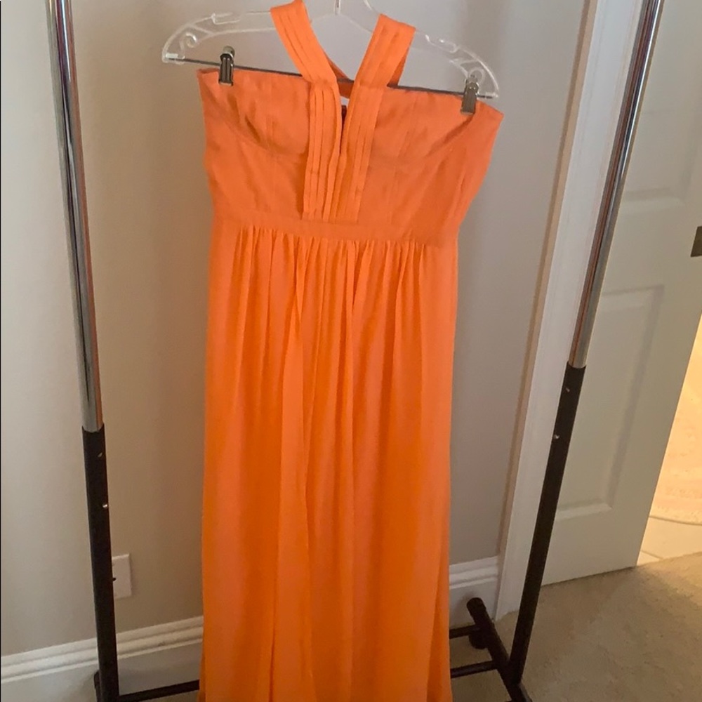 BCBG tangerine full length gown
